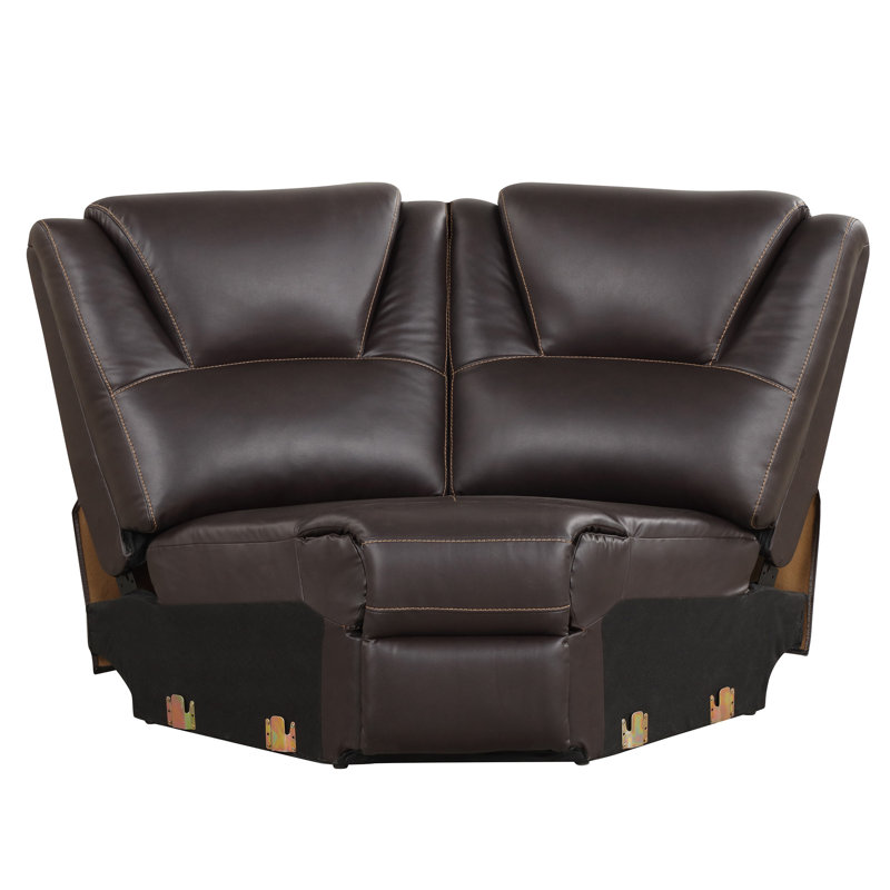 Fauteuil inclinable manuel moderne en similicuir avec console centrale et bande lumineuse à DEL