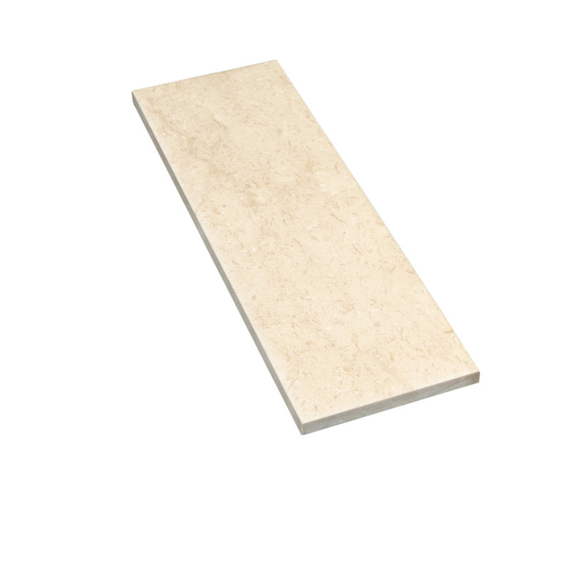 4" X 12" Honed Subway Marble Tile, Beige/White
