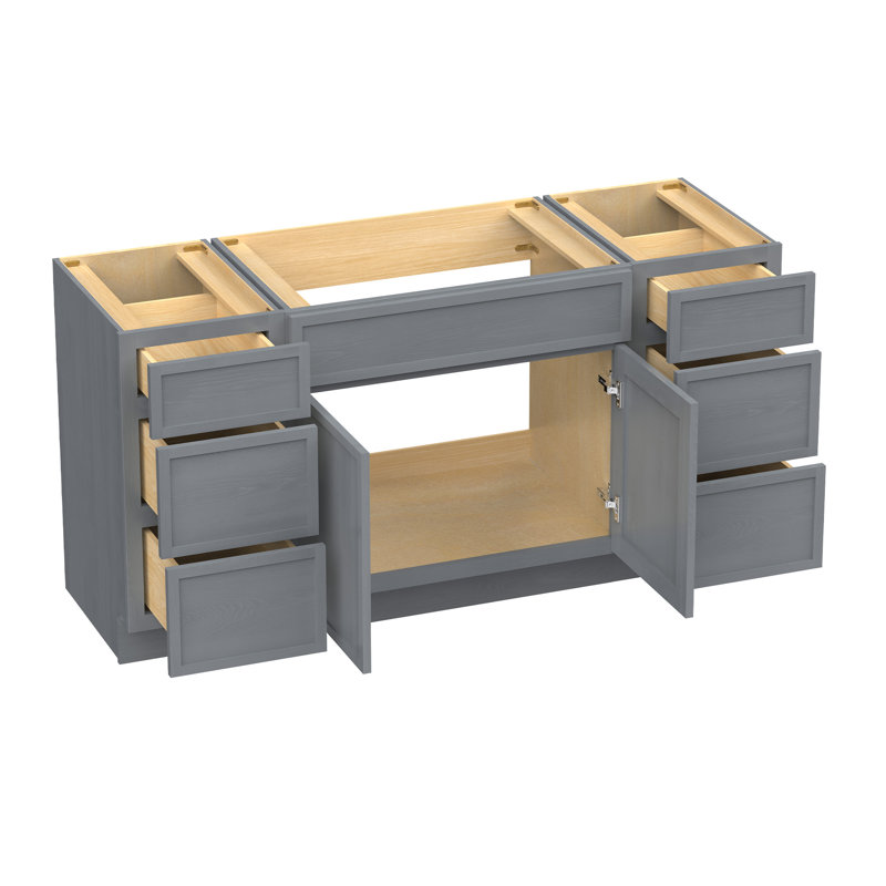 Base de meuble-lavabo simple 60 po seulement, Argent