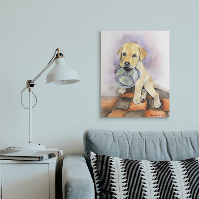 Carreaux affamés chiot labrador orange