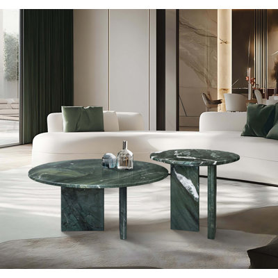 Ensemble de tables basses en marbre naturel