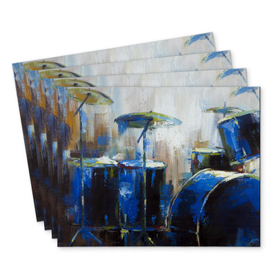 Abstract Drums Polyester Masvingo Set of 4 - Home Decor