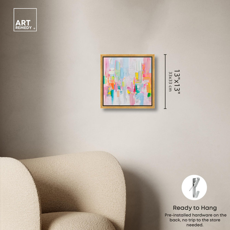 «Color Symphony II», toile, printemps par Art Remedy, H 13 po x l 13 po, Reproduction encadrée sans passe-partout, Doré