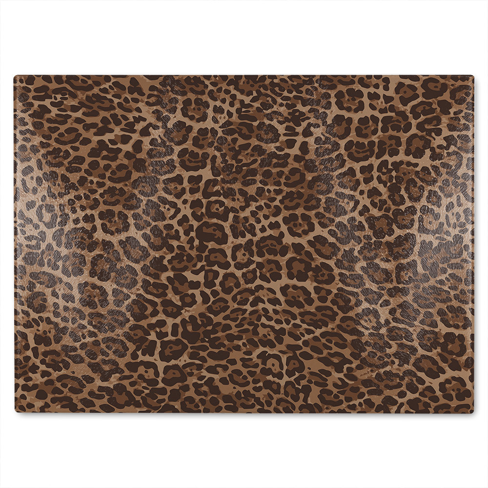 Leopard Print Glass Chopping Board