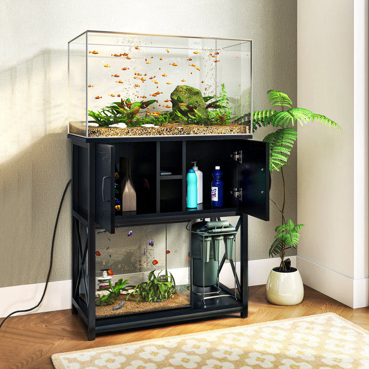 Tucker Murphy Pet 20 Gallon Aquarium Stand With Cabinet & Charging Station Fish Tank Stand