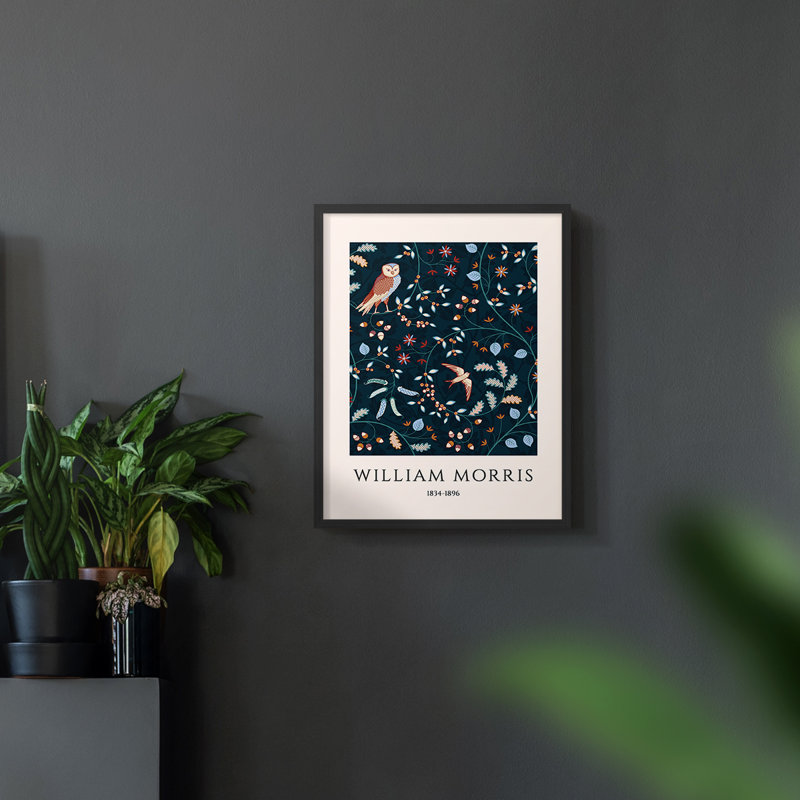 William Morris, reproduction encadrée CC III, Noir, H 14 po x l 11 po