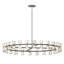 Luxueux cristal de fer noir de 48 pouces, éclairage pour les espaces de vie et de salle à manger, éclairage à DEL, câblé, blanc chaud 2700k, même, installation facile avec cristaux transparents, plafond -