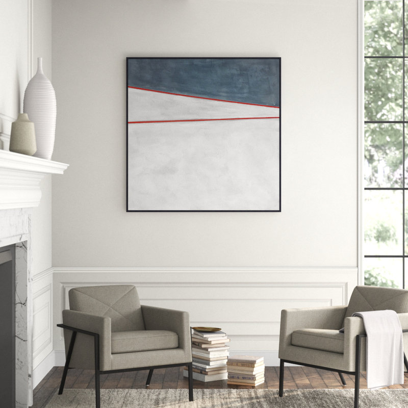 Blue White Red 2' Framed Print on Canvas