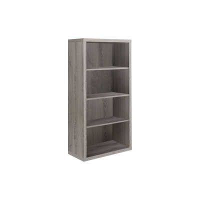 Modern 5 Tier Book Shelf, 48" High, Taupe Laminate, 3 Adjustable Shelves, Spacious Storage For Bedroom 48"H Bookcase Office Bedroom, Brown Contemporary Style With Ample