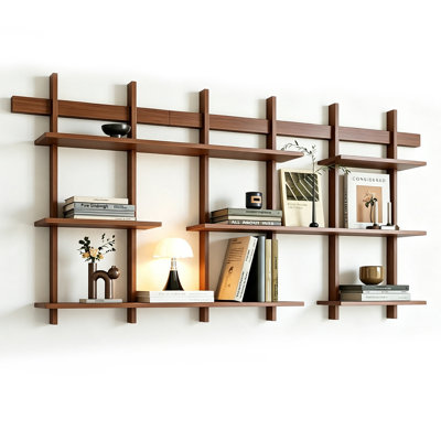 Solid wood Wall Mounted 3 Shelves, Modern Decor Display Shelf for Bedroom, Bathroom, Kitchen, Living Room