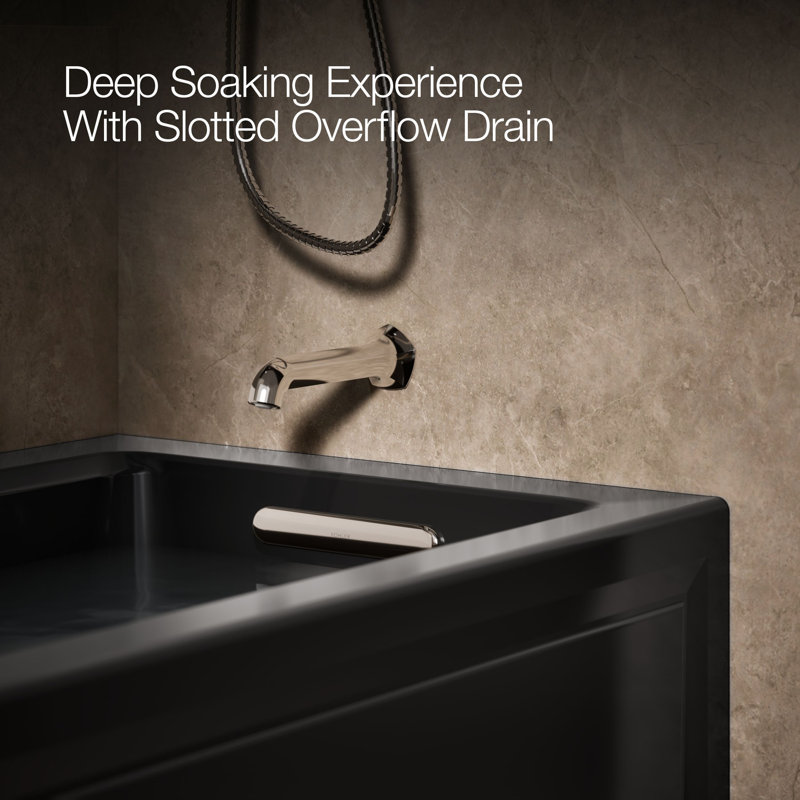 Archer® 60" x 30" Alcove Whirlpool, Black, Right