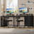 Morihisa L Shaped Desk, 94.5" Reversible Computer Gaming Desk With 3 Drawers, Corner Desk With 2 Monitor Stand, Home Office Desk Workstation-1930855314