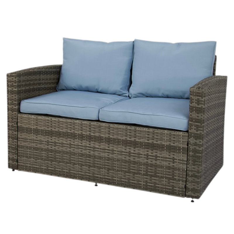 Sofa extérieur 2 places, Blue, Cushion(s)