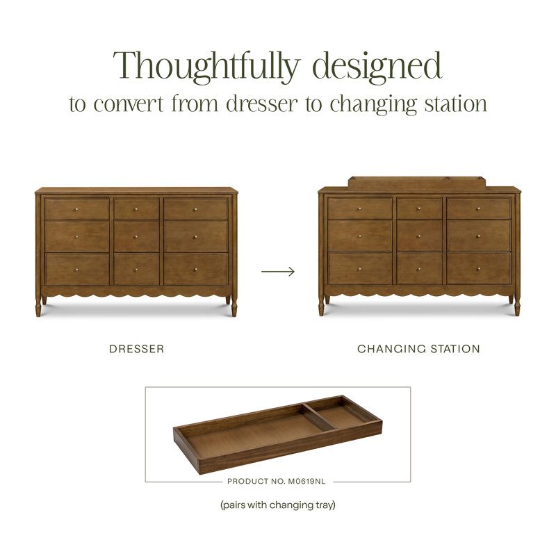 Ambrosia 9-Drawer Assembled Dresser, Natural Walnut