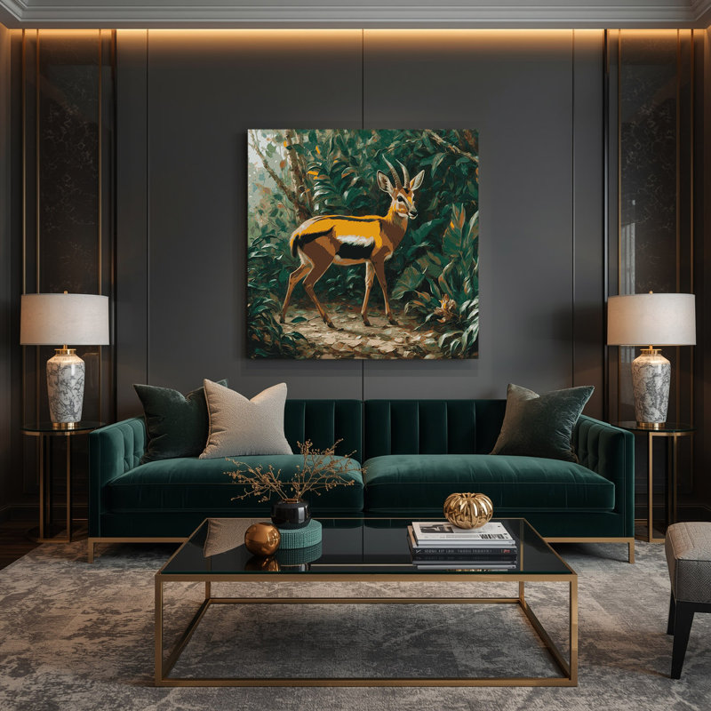 Art mural sur toile vert, H 16 po x l 16 po