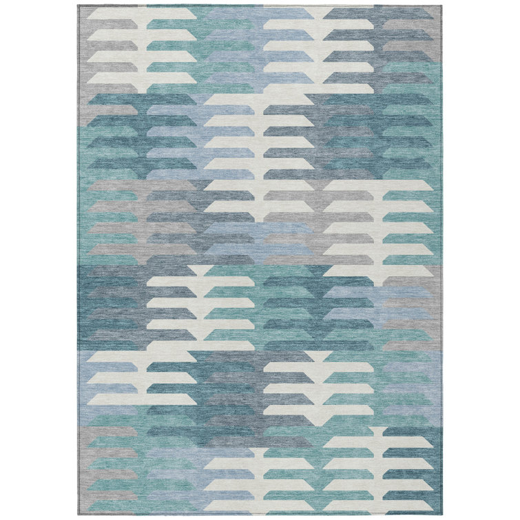 Machine Washable Indoor/Outdoor Aten ACN2328 Geometric Rug