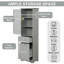Grande armoire de rangement pour salle de bain, armoire de rangement autoportante avec deux tiroirs de taille différente et tablette réglable-1158251773-1166308802