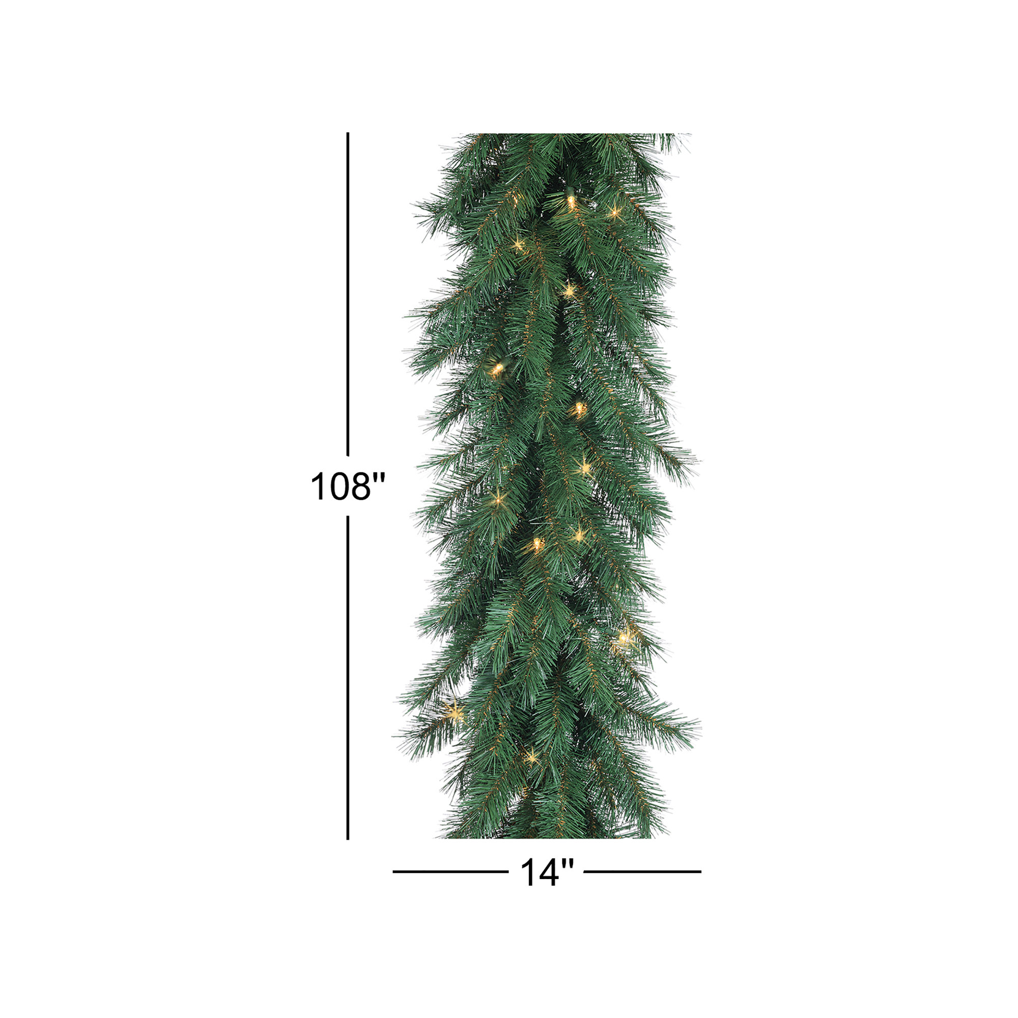 9 Foot Long Pre Lit Aspen Spruce Garland With 100 Ul Clear Led Lights