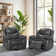 Ensemble de 2 fauteuils inclinables en cuir Apel