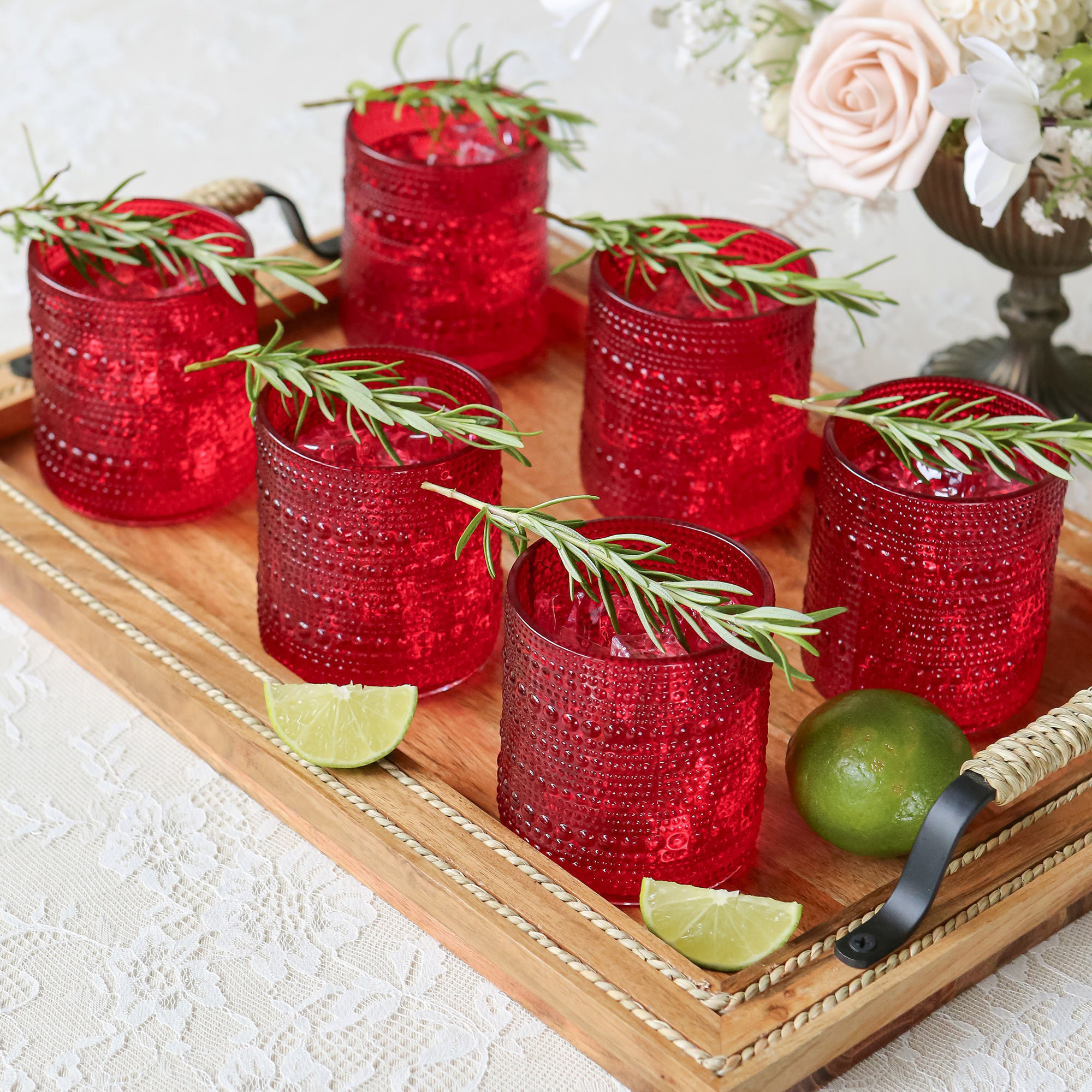 Vintage Embossed Glassware Set,hobnail Drinking Glasses Set