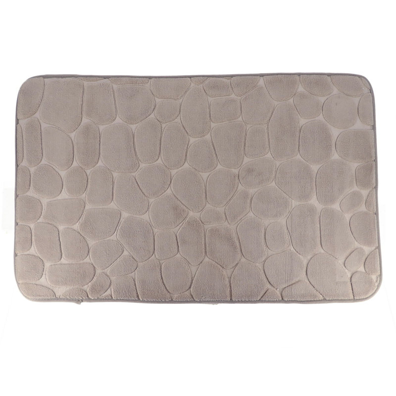 Cobble Stone Mat Non-Slip Bath Mat, Taupe
