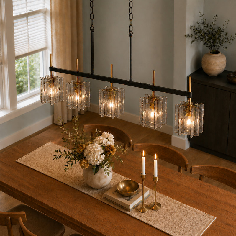 5-Light Gold Kitchen Island Pendant