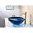 ANZZI Thalu 16.5'' Sapphire Wisp Tempered Glass Circular Bathroom Sink