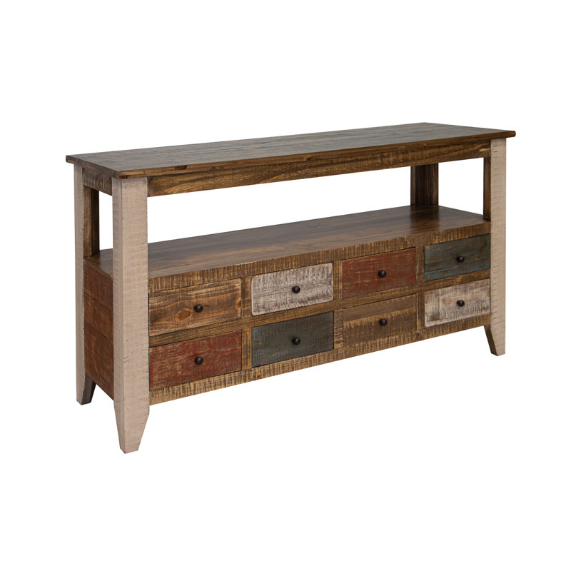 Dobby Sofa Table With 8 Drawers