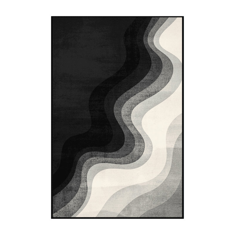 Tapis ombré moderne et contemporain lavable à la machine gris Ottavio, 4 x 6