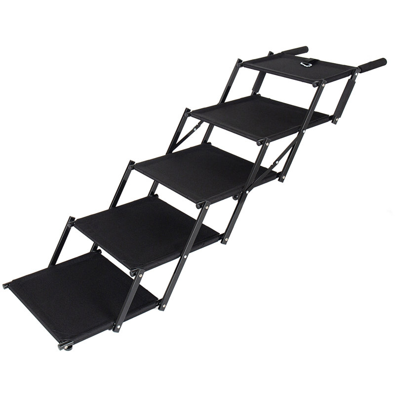 Très grand escalier pliable pour chien, Noir