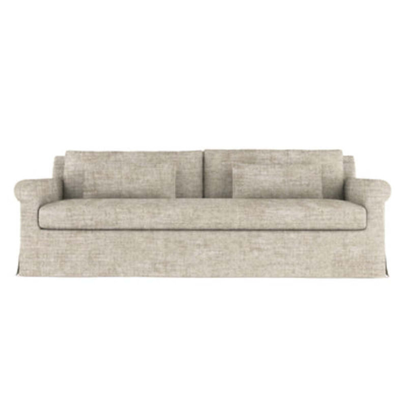 Canapé Ludlow, H 34 po x l 120 po x P 38 po, Ébène, Velours écrasé huître