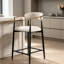 Tabouret de bar moderne et luxueux en tissu blanc