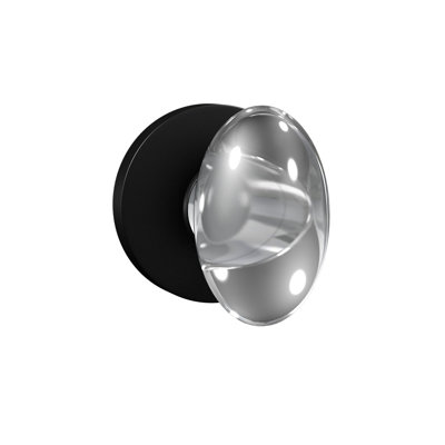 Bravura 928-6 Dummy Glass Egg Knob on Round Contemporary Rose in Matte Black