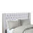 Transitional Style Upholstery Headboard, Buttons, Nailhead Trim, Adjustable Legs, Grey Fabric, Queen Bed Headboard With Classy Look, Button Tufting, Black Metal 68.32"W X 53.49"H-221634157