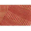 Tapis rouge / beige en laine tissé à la main à motif géométrique 3 pi 5 po x 7 pi Peltier