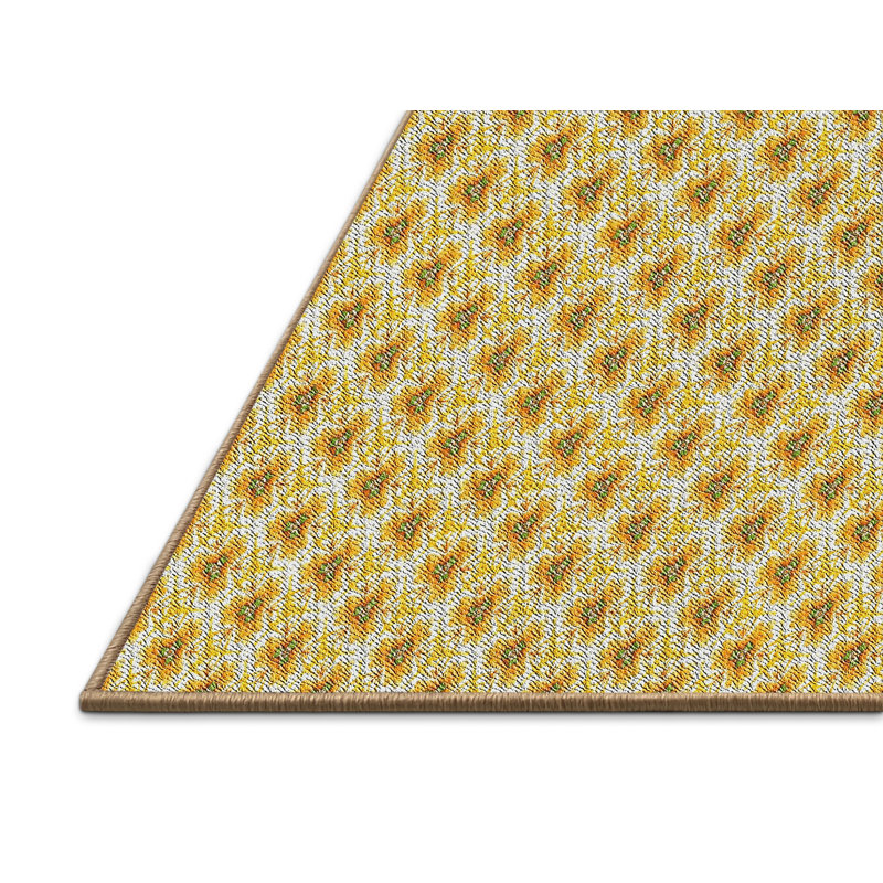 Tapis jaune Power Loom, Rectangle 3 pi x 5 pi