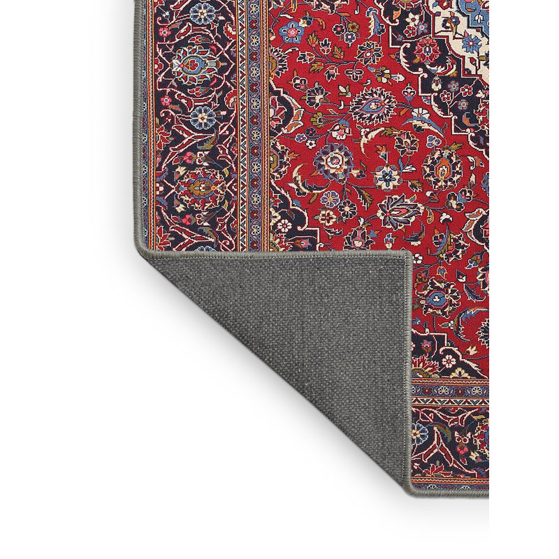 Tapis décoratif rouge à motif oriental mikaeel, Rectangle 8 pi x 10 pi