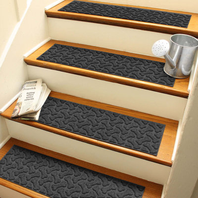 WaterHog® Dogbone Repeat 8.5 in. x 30 in. Indoor Outdoor Stair Treads Set/4