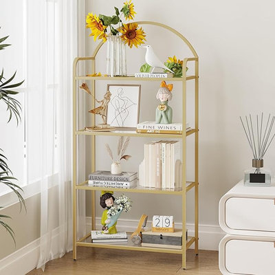 Eco-friendly Material - The 4-tier Bookcase Is Made Of Solid Wood Legs(beech) And P2 Class Environment Protection Plate And Melamine Finish, This Material Is Waterproof, Anti-scratch And Super Easy To Clean;