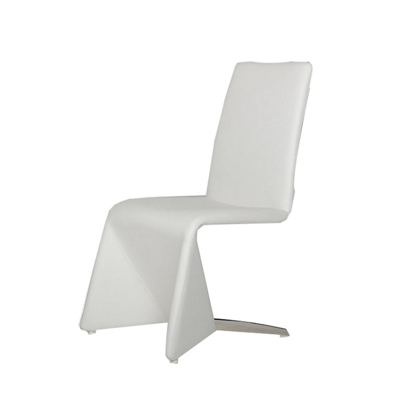Oman  Faux Leather Side chair, White