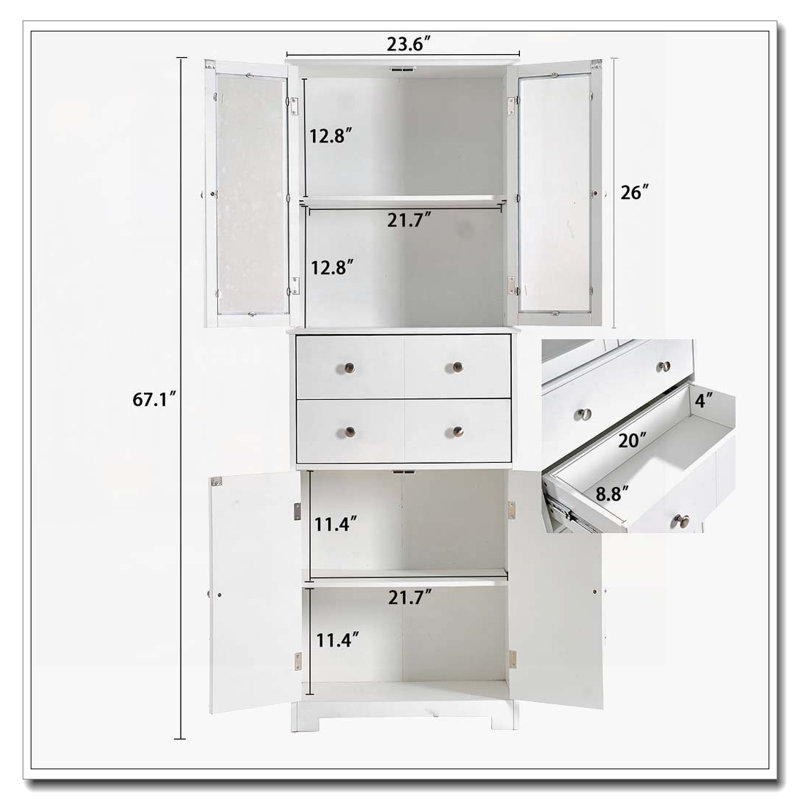 Armoire de cuisine avec portes et tablettes