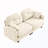Chenille loveseat with tufted Cushion Backrest-855561684