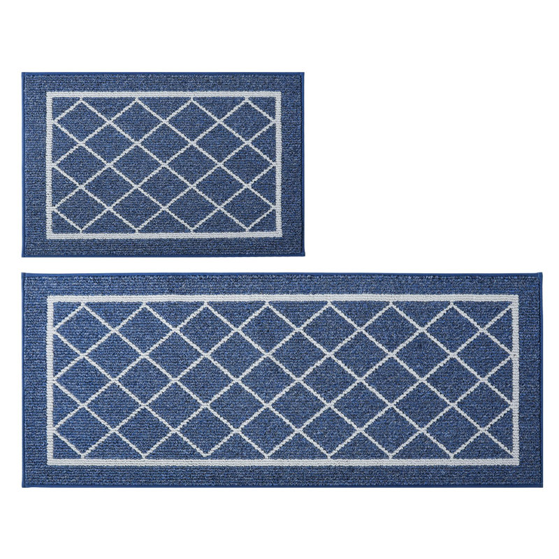 Tapis de cuisine lavables à la machine, Bleu