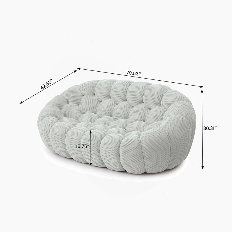 Bubble Modular Sofa Loveseat Light-Grey