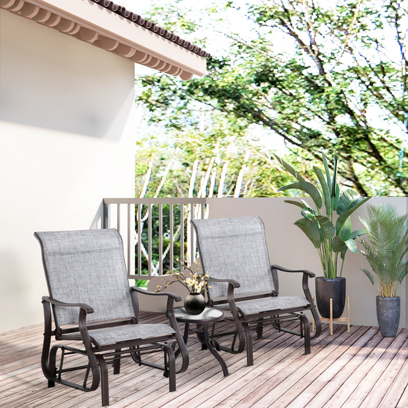 Fauteuil oscillant gris pour patio