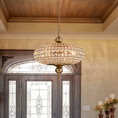 4-light Crystal Globe Chandelier