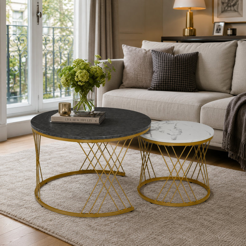 Karolinka Frame Coffee Table with Storage, Grey