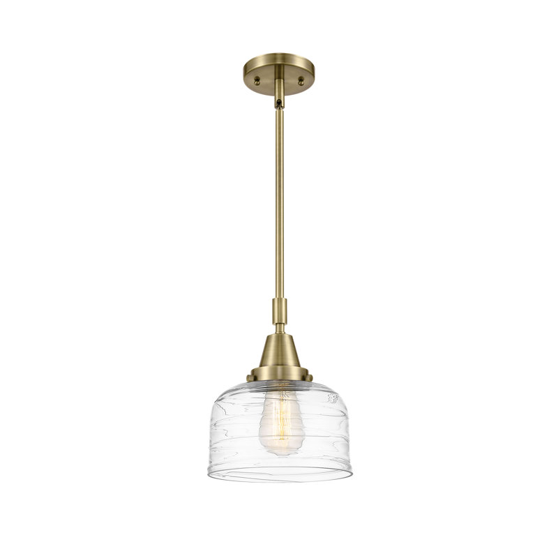 Luminaire suspendu en forme de cloche à 1 lumière Acrion, Laiton antique, Ampoule non incluse, H 44,12 po x l 8 po x P 8 po