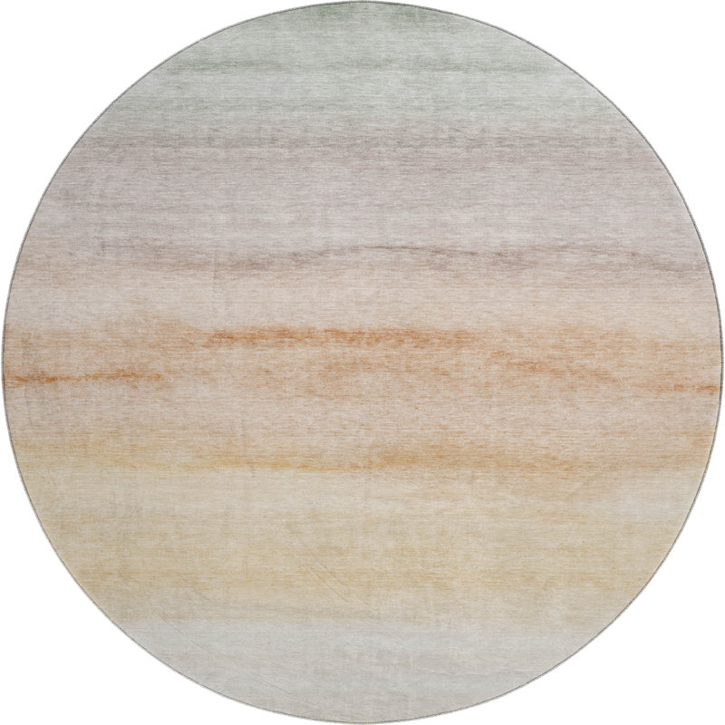 Premium Machine Washable Alijah AMF1253 Stripes Rug, Round 8'