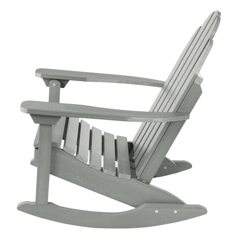 Chaise berçante en plastique Natoli, Teck côtier